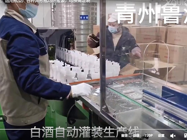 白酒自動灌裝生產(chǎn)線，適用瓶型廣各種異形瓶均可灌裝，可按需定制